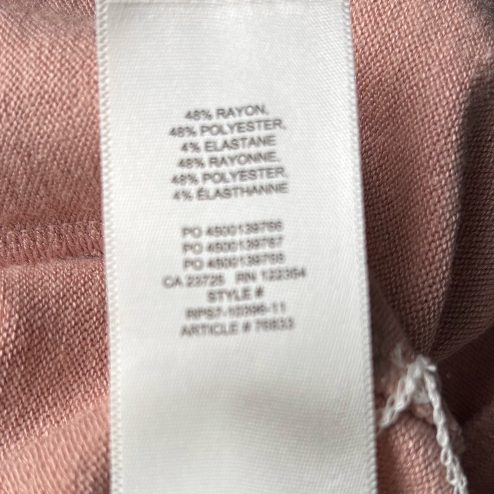 Wilfred Free Aritzia Lynx Long Sleeve Crop Ruched Front Tie Knit Top Size M Pink - Picture 8 of 8